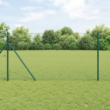vidaXL Hegesztett Dróthálós Kerítés 13 Oszloppal Zöld 1.2x50 m Acél építőanyag