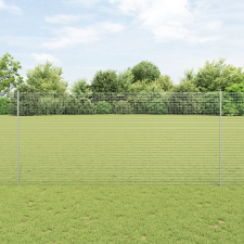 vidaXL Hegesztett Drótkerítés 10 U Oszloppal Ezüst 1.4x10 m Acél építőanyag
