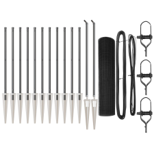 vidaXL Hegesztett Drótkerítés 13 Cölöp Rögzítővel Szürke 0.6x25 m Acél (3352191) építőanyag