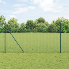vidaXL Hegesztett Drótkerítés 13 Cölöp Spikkel Zöld 1.4x50 m Acél építőanyag