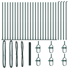 vidaXL Hegesztett Drótkerítés 13 Flancos Oszloppal Zöld 1.5x50 m Acél (3352482) építőanyag