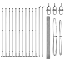 vidaXL Hegesztett Drótkerítés 13 Flancos Poszttal 1.5x25 m Galvanizált acél (3352328) építőanyag