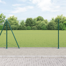 vidaXL Hegesztett Drótkerítés 13 Flangált Poszttal Zöld 1,2x50 m Acél építőanyag