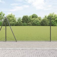 vidaXL Hegesztett Drótkerítés 13 Flangált Tartóval Szürke 1.2x50 m Acél építőanyag