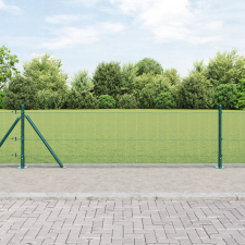 vidaXL Hegesztett Drótkerítés 13 Flanged Posttal Zöld 0.6x100 m Acél építőanyag