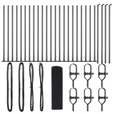 vidaXL Hegesztett Drótkerítés 13 Flekkelt Oszlop Szürke 0.5x50 m Acél (3352576) építőanyag