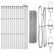 vidaXL hegesztett drótkerítés 13 oszloppal 0,8x25 m horganyzott acél (3351602) építőanyag