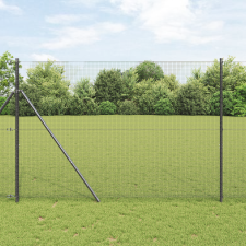 vidaXL hegesztett drótkerítés 13 oszloppal Szürke 1,5x50 m Acél építőanyag