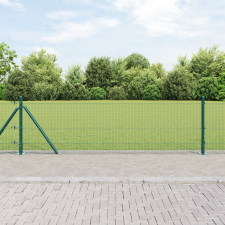 vidaXL hegesztett drótkerítés 13 talpas oszloppal Zöld 0.4x50 m Acél építőanyag