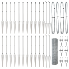 vidaXL Hegesztett Drótkerítés 13 Tüskés Oszloppal 1x50 m Horganyzott Acél (3351999) építőanyag