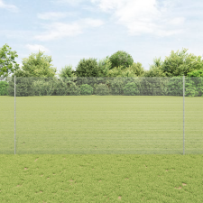 vidaXL Hegesztett drótkerítés 22 U oszloppal Ezüst 1.4x25 m Acél építőanyag