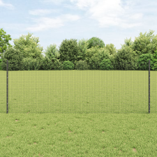 vidaXL Hegesztett drótkerítés 22 U oszloppal szürke 0.8x50 m acél építőanyag