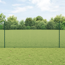 vidaXL Hegesztett Drótkerítés 22 U Oszloppal Zöld 1.2x50 m Acél építőanyag