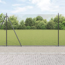 vidaXL Hegesztett Drótkerítés 7 Flangás Oszloppal Szürke 1.4x10 m Acél építőanyag