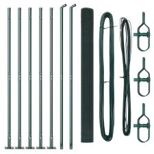 vidaXL Hegesztett Drótkerítés 7 Flanged Oszloppal Zöld 1,5x10 m Acél (3352412) építőanyag