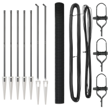 vidaXL Hegesztett Drótkerítés 7 Horgonyrúddal Szürke 1,5x10 m Acélból (3352176) építőanyag