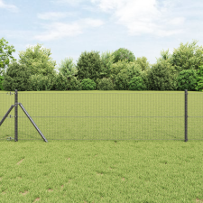 vidaXL Hegesztett Drótkerítés 7 Oszloppal Szürke 0.8x10 m Acél építőanyag