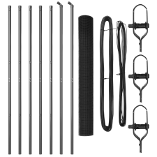 vidaXL Hegesztett Drótkerítés 7 Oszloppal Szürke 1.2x10 m Acél (3351814) építőanyag