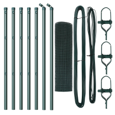 vidaXL hegesztett drótkerítés 7 oszloppal Zöld 0,4x10 m Acél (3351674) építőanyag