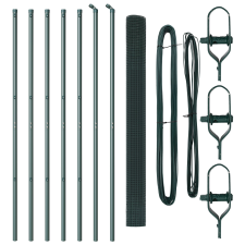 vidaXL hegesztett drótkerítés 7 oszloppal Zöld 1.5x10 m Acél (3351702) építőanyag