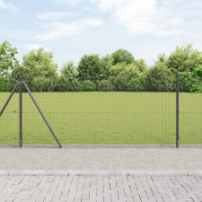vidaXL Hegesztett Drótkerítés 7 Peremzáró Oszloppal Szürke 0.8x10 m Acél építőanyag