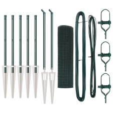 vidaXL hegesztett drótkerítés 7 szegecses oszloppal Zöld 0.8x10 m Acél (3352041) építőanyag