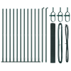 vidaXL Hegesztett drótkert kerítés 13 lemezképes poszttal Zöld 0.8x25 m Acél (3352433)