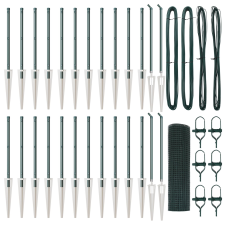 vidaXL Hegesztett Háló Kerítés 13 Cölöp Pásztorral Zöld 1x50 m Acél (3352117) építőanyag