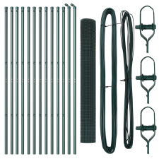 vidaXL Hegesztett Háló Kerítés 13 oszloppal Zöld 1x25 m Acél (3351726) építőanyag