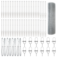 vidaXL hegesztett huzal kerítés 13 tüskeposttal 0.6x100 m horganyzott acélból (3352024) építőanyag