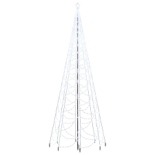 vidaXL hideg fehér 1400 LED-es karácsonyfa fémoszloppal 5 m (328634) műfenyő