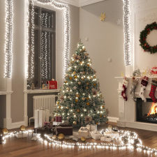 vidaXL hideg fehér fényű fürtös PVC LED-szalag 1000 LED-del 11 m karácsonyfa izzósor