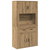 vidaXL Highboard Artisan tölgyfa 80x33x150 cm Szerelt fa (3334341)