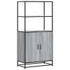 vidaXL Highboard szürke sonoma 68x35x139 cm gépelt fa és fém (849052)