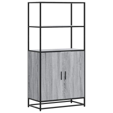 vidaXL Highboard szürke sonoma 68x35x139 cm gépelt fa és fém (849052) bútor