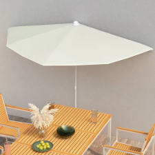 vidaXL homokszínű félköríves napernyő rúddal 200 x 130 cm kerti bútor