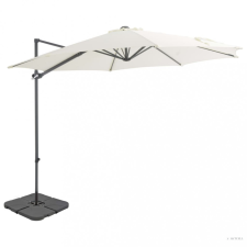 vidaXL Homokszínű kültéri napernyő hordozható talppal kerti bútor