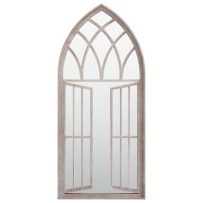 vidaXL homokszínű vas kerti tükör kültéri használatra 100 x 45 cm bútor