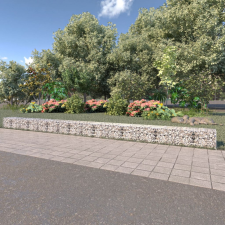 vidaXL Horganyzott acél gabion fal fedéllel 900 x 50 x 50 cm kerti bútor
