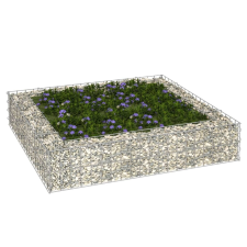 vidaXL horganyzott acél gabion magaságyás 100 x 100 x 20 cm kerti dekoráció