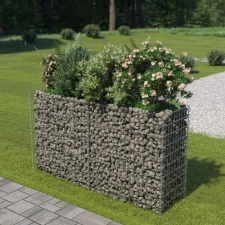 vidaXL Horganyzott acél gabion magaságyás 180 x 50 x 100 cm kerti tárolás