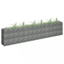vidaXL Horganyzott acél gabion magaságyás 270 x 30 x 60 cm kerti tárolás