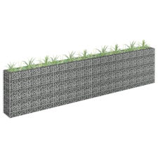 vidaXL horganyzott acél gabion-virágtartó 360 x 30 x 90 cm kerti dekoráció