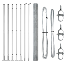 vidaXL Horganyzott Drótháló Kerítés 7 Flanged Poszttal 1.6x10 m (3352299) építőanyag