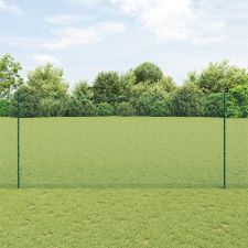 vidaXL Horganyzott Drótkerítés 11 U Poszttal Zöld 1.4x25 m Acél építőanyag