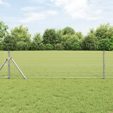 vidaXL Horganyzott Drótkerítés 13 oszloppal 0.6x25 m építőanyag