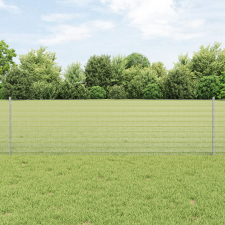 vidaXL Horganyzott Drótkerítés 5 U Oszloppal Ezüst 0.6x10 m Acél építőanyag