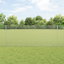 vidaXL Horganyzott Drótkert 22 U Oszloppal Ezüst 1x25 m Acélból építőanyag