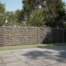 vidaXL Horganyzott vas gabion kosár fedéllel 400 x 50 x 100 cm kerti tárolás