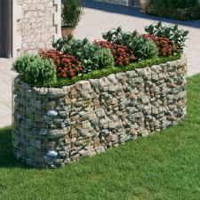 vidaXL horganyzott vas gabion magaságyás 300x100x100 cm kerti tárolás